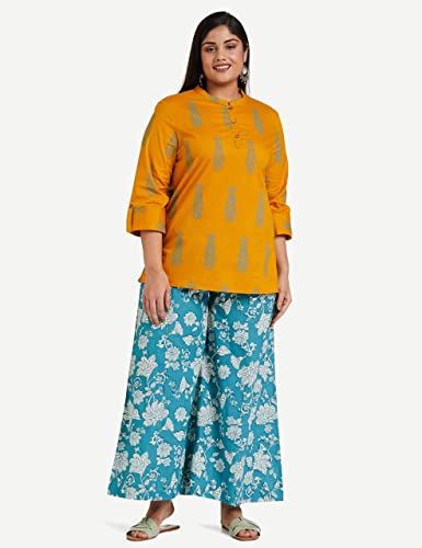 Image of Amazon Brand - Myx Women Cotton Relaxed Fit Palazzo (Available in Plus Sizes)