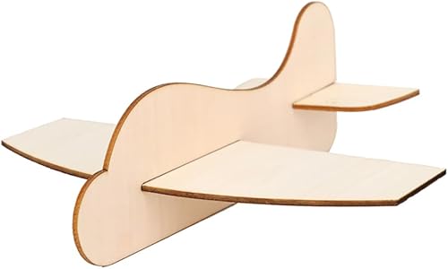 Miniatura 3 de Paquete de 12 aviones de madera modelo Balsa Wood Craft Suministros de fiesta para niños, kit de avión para pintar artesanías para fiesta de