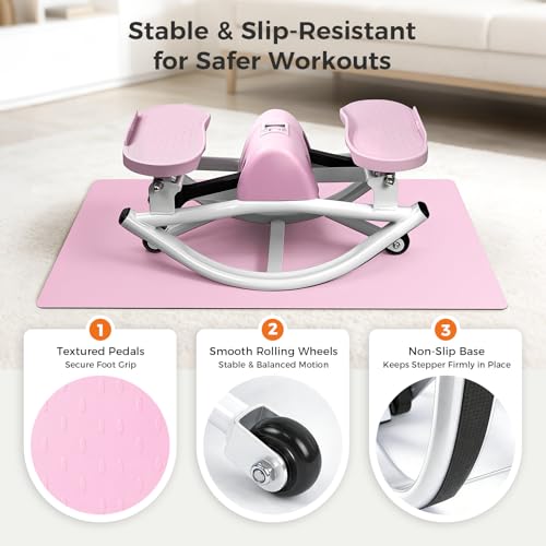 Image of Rock Stepper Side to Side, Rocking Stepper with Lateral Motion, Compact Side Stepper for Home & Apartment, Low Impact Workout Machine (Black)