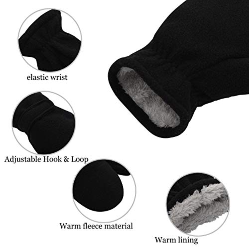 Toddler Baby Boy Girls Winter Warm Mittens - Kids Easy-On Sherpa Fleece Lined Snow Infant Gloves 2 Pairs4