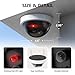 WALI Dummy Fake Security CCTV Dome Camera with Flashing Red LED Light with Security Alert Sticker Decals (SDW-4), 4 Packs, White