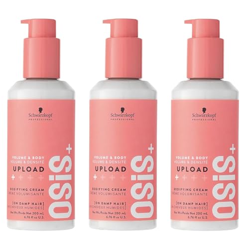 Crema de peinado densificante Schwarzkopf Professional OSiS Upload de 200 ml en lote de 3