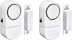 Kit 2 Alarme Sonoro P/ Portas e Janelas, Sem Fio + Bateria Branco