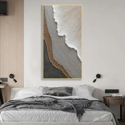 Peinture d'art sur toile vagues d'océan avec cadre haut de gamme salon
