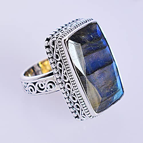 Labradorita radiante de plata para un estilo unisex diario 4