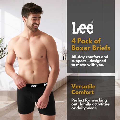 Lee Mens Underwear 4 Pack Boxers for Men Cotton Stretch Boxer Briefs2