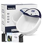 VnioLife Ionen Fußbad, Ionen Fussbad Detox, Tragbar Detox Fußbad mit Timer, Ionisches Fussbad Zum Entgiften, Fußspa Reiniger mit Wassersack (Mit Becken)