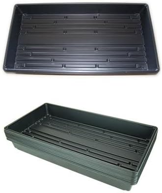 Living Whole Foods 5 Pack of Durable Black Plastic Growing Trays (Without Drain Holes) 21" X 11" X 2" - Flowers, Seedlings, Plants, Wheatgrass, Microgreens & More