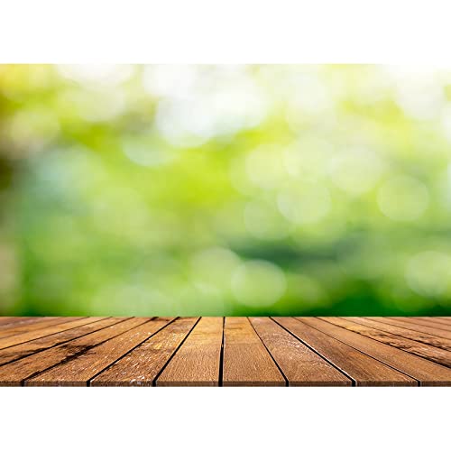 AOFOTO Vinyl-Fotohintergrund 'Rustikales Holz' – 3x2,5 M, Mit Blumenmuster, Nahtlos