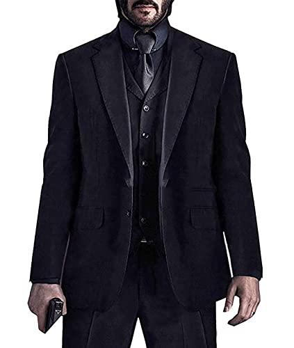Men's Suit Slim Fit, 3 Piece Suits for Men John Black Suit