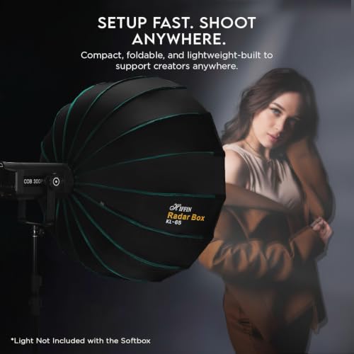 Image of HIFFIN KL-65 (65cm) Octagonal Softbox with Bowens Mount | Quick Release Softbox Kit with Grid, Dual Diffusers & Beauty Dish | Soft Light Modifier for COB Lights, Studio Flash & Product Photography