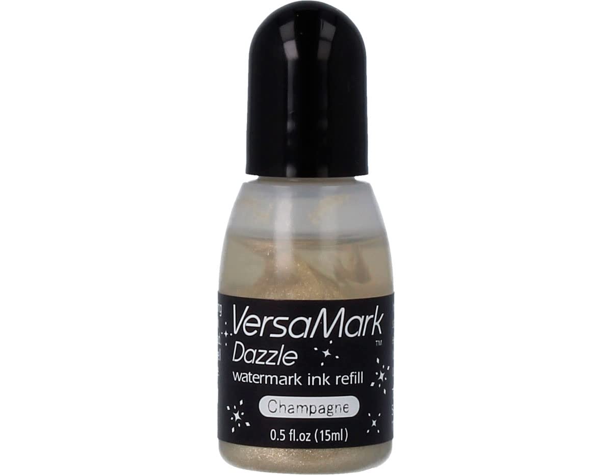 Tsukineko Beige Imagine Crafts Versamark Dazzle Inker Refill-Champagne