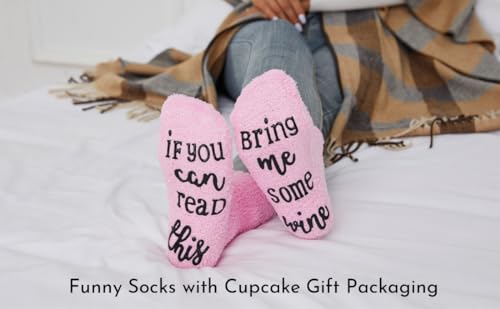 Image of CHANGGER If You Can Read This Bring Me Some Fuzzy Funny Saying Crew Socks christmas Unisex Gift