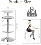 CAROLMADE Bar Ensemble de tabourets 2, Tabourets de bar en métal réglables Tabouret de comptoir pivotant en hauteur Barstoless Backless pour Pub Kitchen Island, Chrome