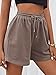 MakeMeChic Women's Casual Drawstring Waist Sweat Shorts Running Track Shorts A Mocha Brown S
