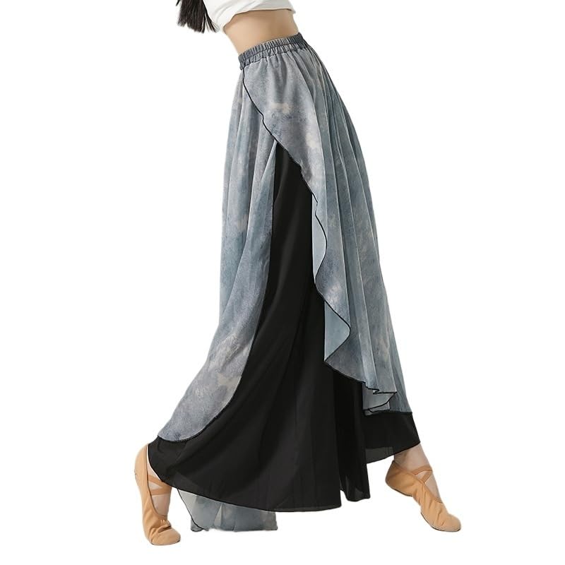 Pantalones de Baile Culottes Sueltos Pierna Ancha Ropa de Escenario for Mujer