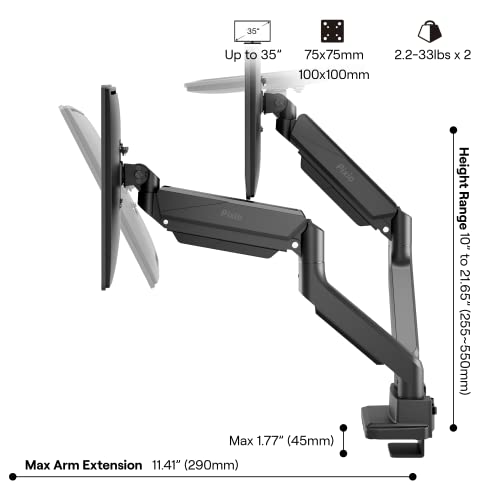 Image of Pixio Two PX277 Max V2 27 inch 240Hz Refresh Rate QHD 1440p Resolution 0.03ms GTG Response Time Gaming Monitor with PS2D Ultrawide Heavy-Duty Premium Dual Monitor Arm