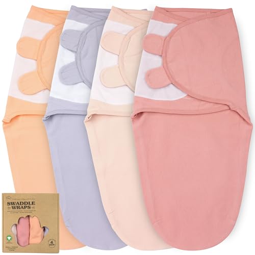 Image of Bublo Baby Organic Cotton Swaddle 4-Pack Newborn Swaddles 0-3 Month - Swaddle Blanket Infant Swaddler Wrap Sleep Sack, Swaddles for Newborn Boys & Girls, Baby Registry & Shower Gift Essential