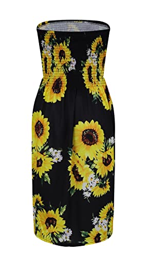 Image of Zyyfly Womens Summer Beach Dresses Strapless Cover Ups Dress Tube Top Sundresses