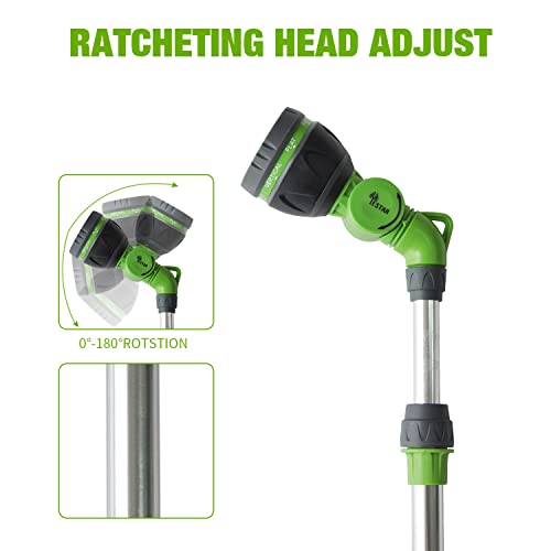 Yestar 24-33 Inches Watering Wand Adjustable Front Trigger Shower Wand With 8 Patterns 180° Rotating Head Garden Spray Wand Flow Control #TOP4