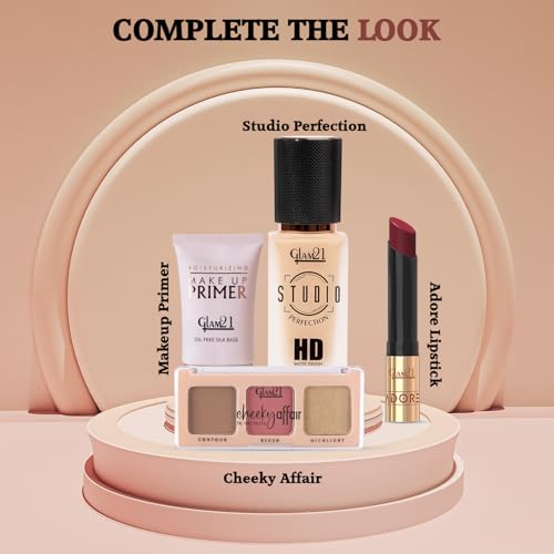 Image of Glam21 Oil Control Sleek & Soft 2-in-1 Compact Powder | Sweat & Waterproof | Long-Lasting Matte Makeup | Enriched with Vitamins E & C | Shine-Free Finish | 18gm, Vanila-01