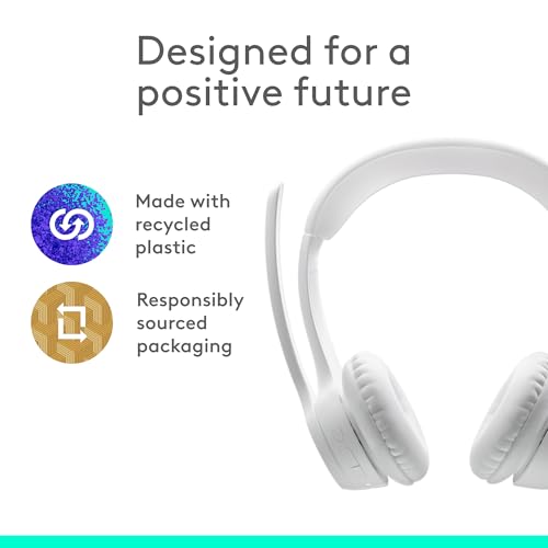 Logitech Zone 300 Wireless Bluetooth Headset with Noise-Canceling Microphone, Compatible with Windows, Mac, Chrome, Linux, iOS, iPadOS, Android – Off-White by Logitech - Image 7