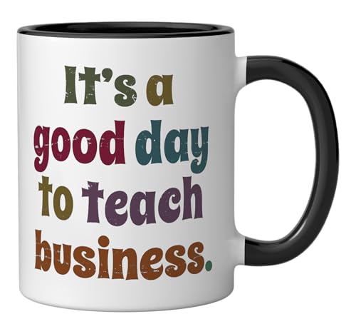 Taza cerámica para profesor negra/blanca 11 oz miniatura 2
