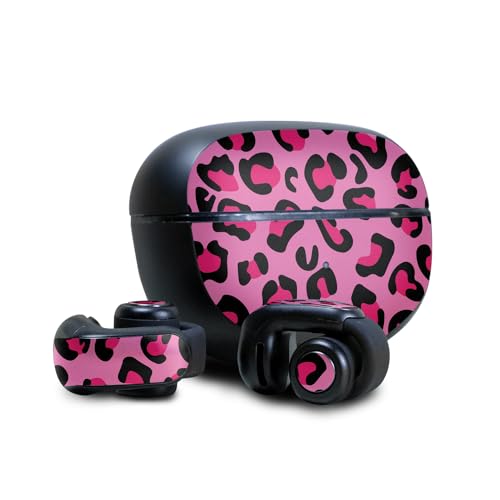 Image of Skin Compatible with Bose Ultra Open Earbuds - Pink Leopard - Premium 3M Vinyl Protective Wrap Decal Cover - Easy to Apply | Crafted in The USA by MightySkins