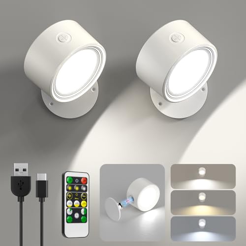 Image of Racokky LED Wall Mounted Lights with Remote, Rechargeable Wall Sconces