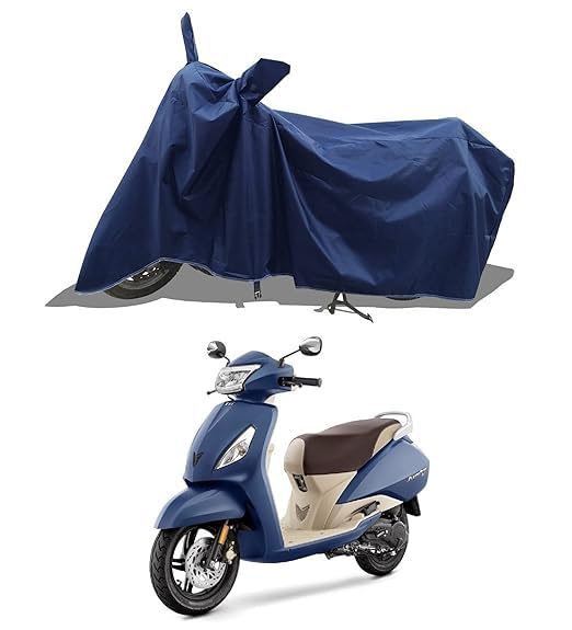 Image of Two Wheeler - Scooty - Bike Cover for TVS Jupiter ZX BS6 Cover with Water-Resistant and Dust Proof Premium 190T Fabric Entire Navy