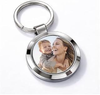 Personalized Photo Keychain – Custom Double Sided Round Metal Picture Keyring,Unique Gift for Couples, Family, Anniversar Price In India