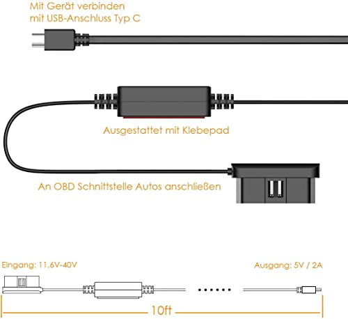Vantrue Dash Cam Houder met 24 uur Parkeerbewaking - Afbeelding 7