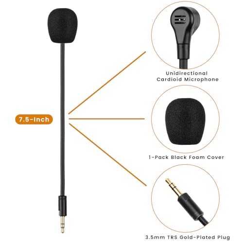 Image of Barracuda X Mic Replacement for Razer Barracuda X Wireless Gaming Headphone, Detachable 3.5mm Noise Cancelling Microphone for Xbox One, PS4, PS5, PC