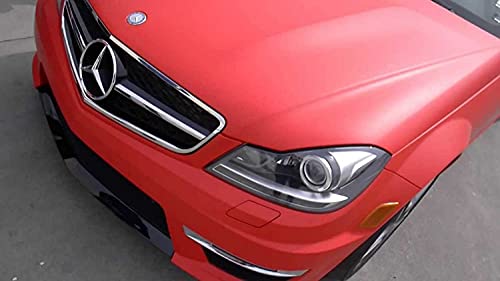 Image of WISDOM Solid Red Matte Wrap Vinyl Car & Bike Wrap Sheet Vinyl Car Wrap Sheet Roll Film Sticker Decal Sticker (24 inch x 360)