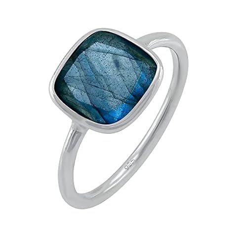 TISHAVI 2.85Cts Solitaire Labradorite Ring For Women Size 8, Silver Hnadmade Birthstone Jewelry Women'S Day Gifts For Mom Wife Sister Cover
