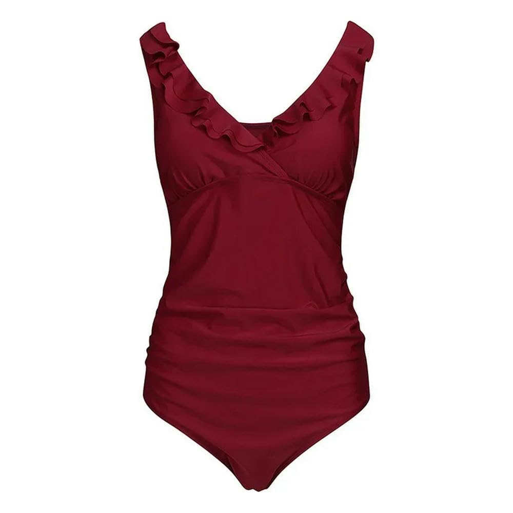 JJDFW strój kąpielowy ciążowy jednolity kolor kobiety w ciąży z falbanką jednoczęściowe stroje kąpielowe body plażowe seksowny strój kąpielowy bikini ciążowe