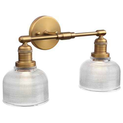 Yosoan 2-Light Vintage Boho Wall Sconce with Striped Shade, Hardwired