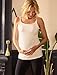 Motherhood Maternity Women's Clip Down Nursing Tank Top Cami with Adjustable Straps and Built-in Shelf Bra for Breastfeeding, White, X-Small