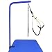Downtown Pet Supply Grooming Arm with Clamp (36" Adjustable Arm-BLUE) and Dog Grooming Loop + FREE Small/Medium No Sit Haunch Holder