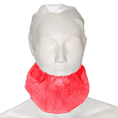 100 Bartbinden, rot, 40 x 25 cm, im Polybeutel - Bartschutz Bartmaske - von BICAP