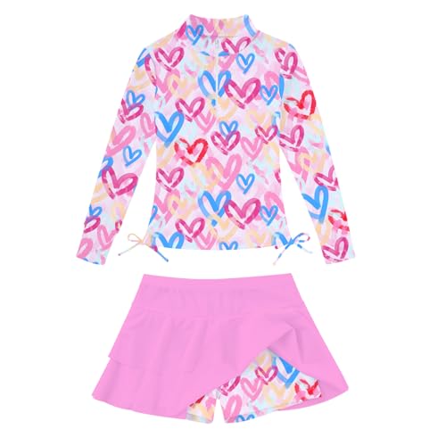 Image of Vogseek 3-12T Girls Swimsuit Long Sleeve Rashguard Bathing Suits Swim Set