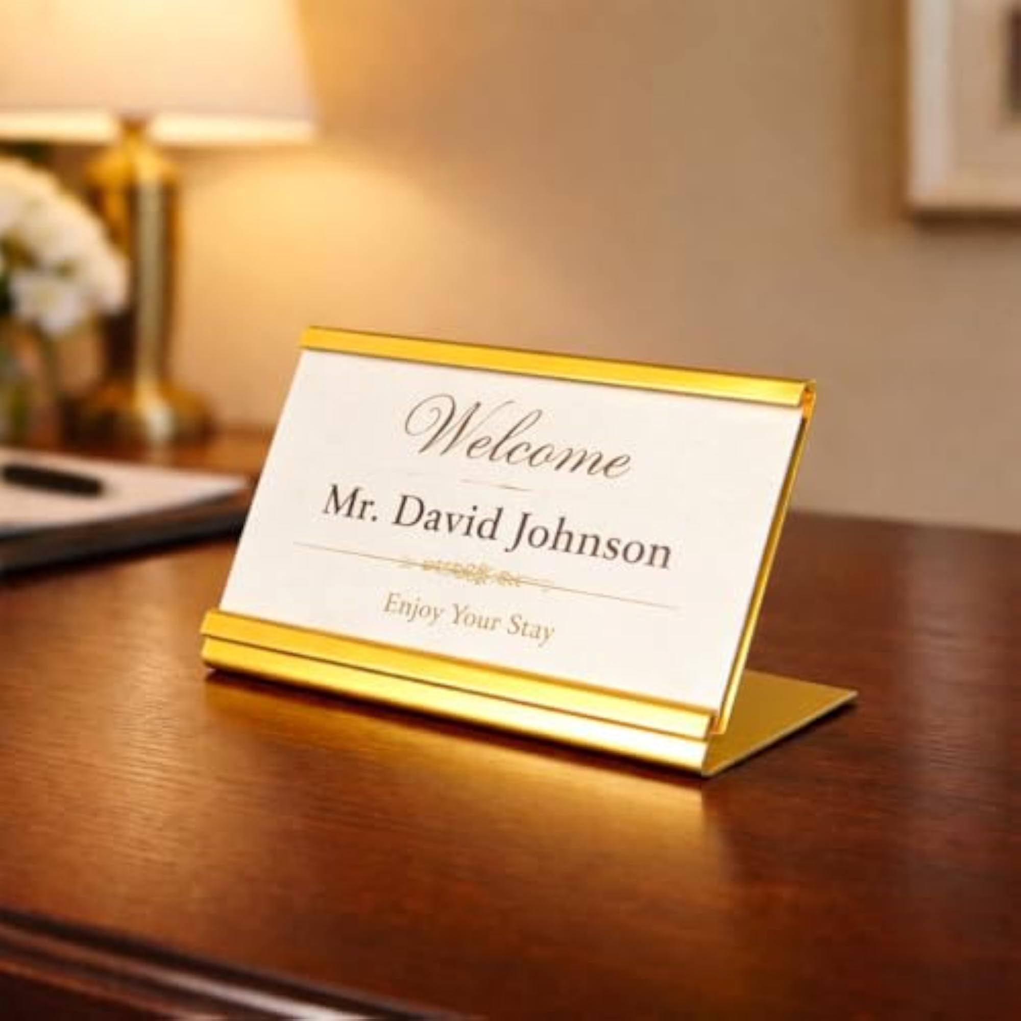 Premium Golden Metal Card Display Holder