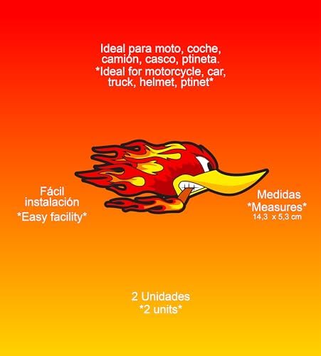 Autocollants en vinyle Lot de 2 camion pic-vert en feu durable imperméable moto course