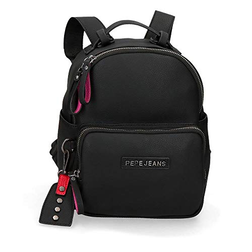 Pepe Jeans Alexa Mochila Casual Negro 20x25 5x10 cms Piel Sintética 5.1L