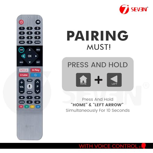 Image of 7SEVEN Compatible SKYWORTH TV Remote Control with Google Assistant, Bluetooth Voice Command skyworth Remote Android tv with Netflix YouTube Media Player and Google Play hot Keys. Pairing Must!