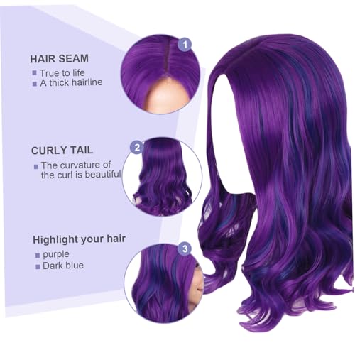 Peluca divertida de pelo morado largo que soluciona disfraces de última hora 6