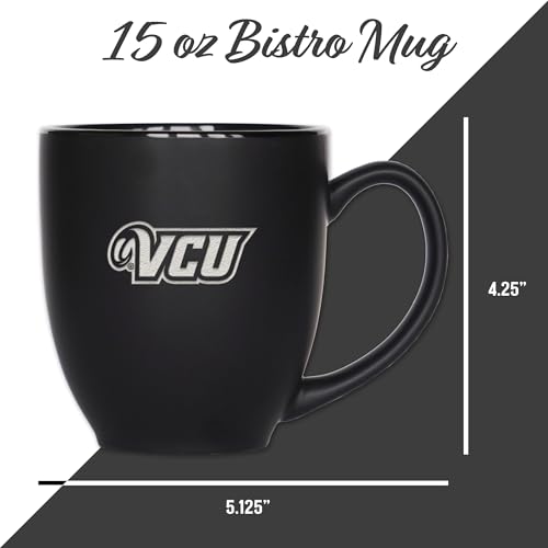 Image of Rico Industries NCAA Primary 15-Oz Personalized Matte Black Bistro Mug - for Hot or Cold Drinks