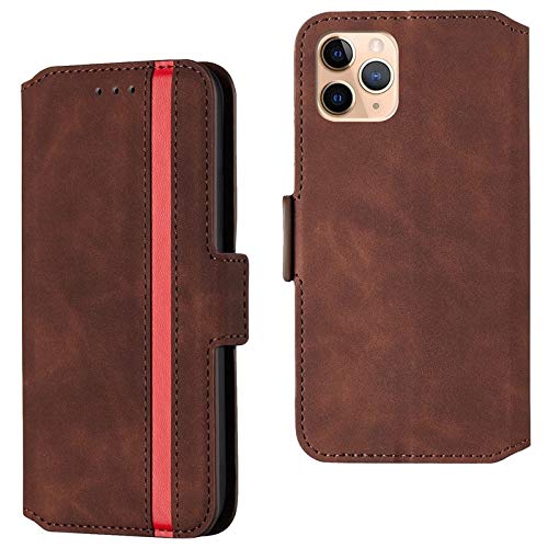 FqwhenanlizhiyafushiGS Kickstand Leather Wallet Case for iPhone 11 Pro Max 2019 6.5 inch, Folio Toss Stand Case with Card Holders, Agiotage Retro Leather Case, For iPhone 11 Pro Max Case