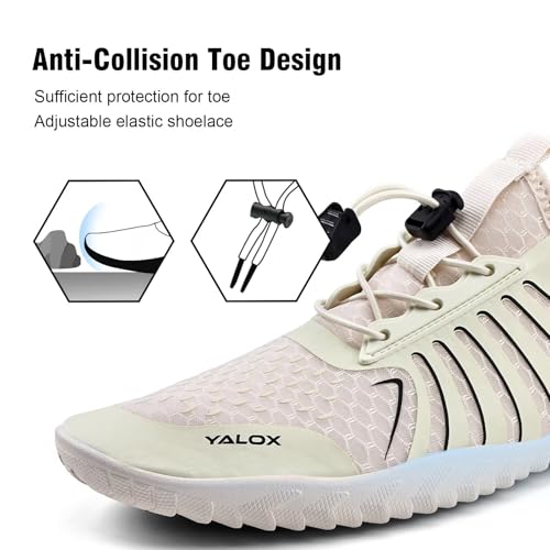 Image of YALOX Water Shoes Men's Women's Swim Shoes Outdoor Beach Barefoot Quick-Dry Aqua Pool Socks Swimming Yoga Surfing Exercise