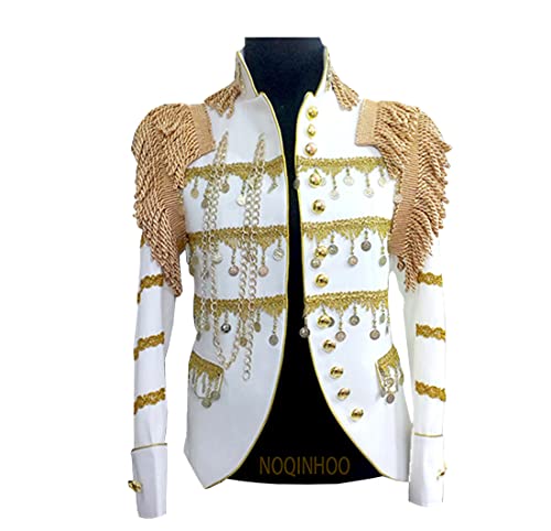 NOQINHOO 演出服メンズ 宮廷衣装 中世 貴族服装 華麗 刺繍スリム 王族服 王子様 魔術師 公爵 紳士ドレス スペイン闘牛士衣装 将軍様 ハロウィン コスプレ 仮装 大人 男性用 カッコイイ演劇オペラ声楽 写真撮影用 ゴシックルネサンス ビクトリア ヨーロッパ風 パーティー コスチューム